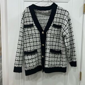 Zara tweed pattern cardigan